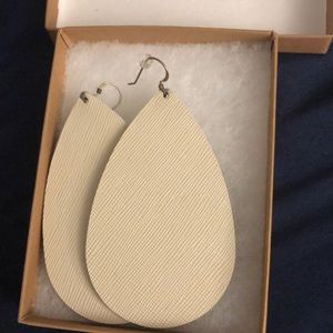 Large Blank Canvas Nickel and Suede Earrings